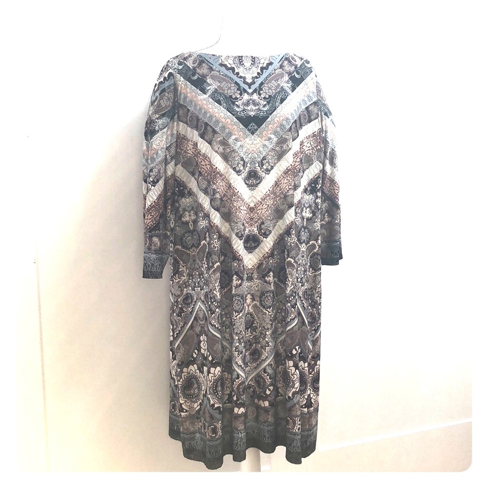 London Times Dress 2X in Earth-tones/Paisley